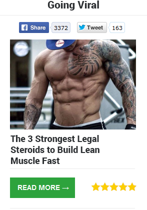 A facebok ad showing a bodybuilder with abs noted the 3 srnest legal stroids to build lean muscle fast